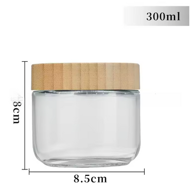 Bamboo lid glass jar 300ml
